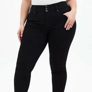 Torrid Black Super Soft Hi Rise 3 Button Zipper Jegging Jeans Size 20 R #1744